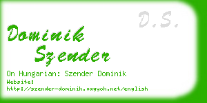 dominik szender business card